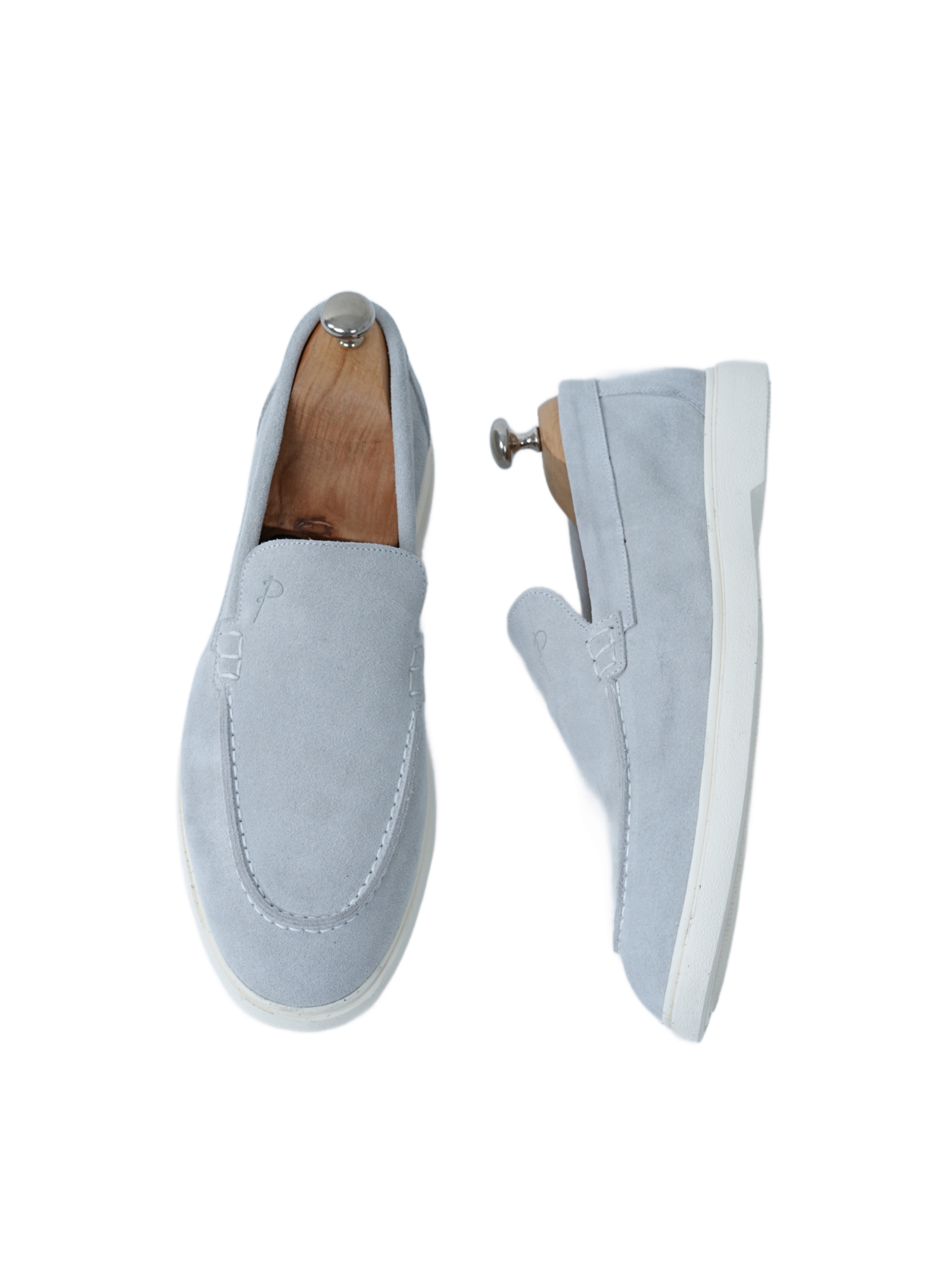 Erkek Premium Süet Hazır Eva Dana İç Astar Ayakkabı - Acık Gri