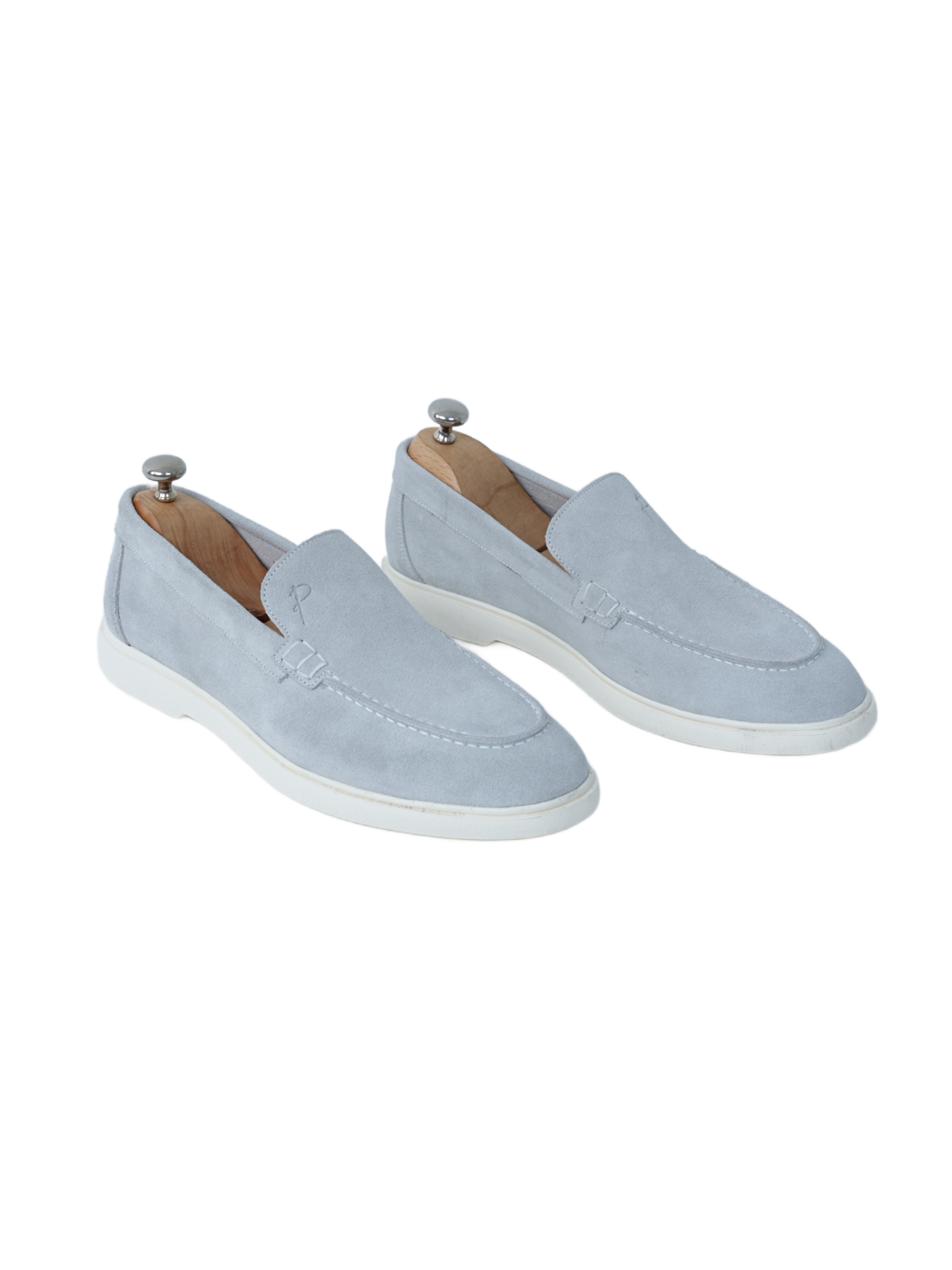 Erkek Premium Süet Hazır Eva Dana İç Astar Ayakkabı - Acık Gri