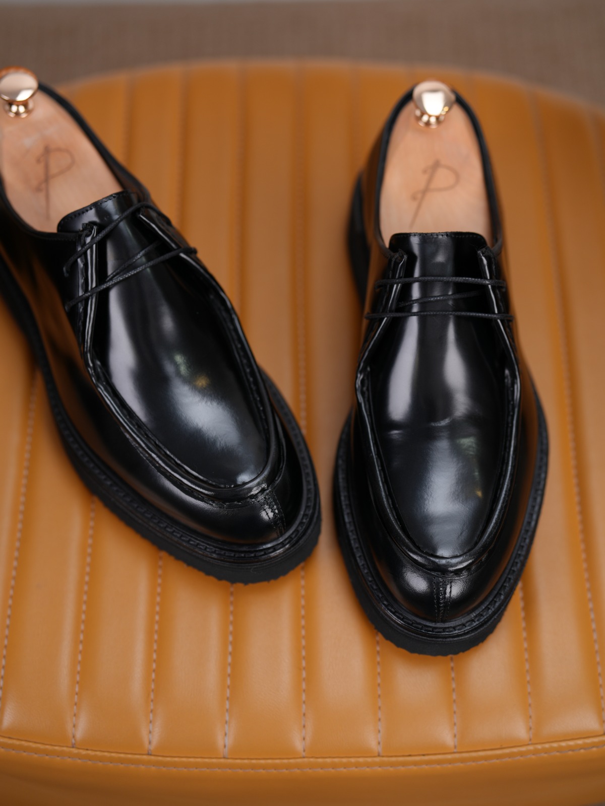 Erkek Premium Spiro Alkol Açma Deri 
Dana İç Astar 
Feta Eva Tabanlı Ayakkabı - Siyah Rugan