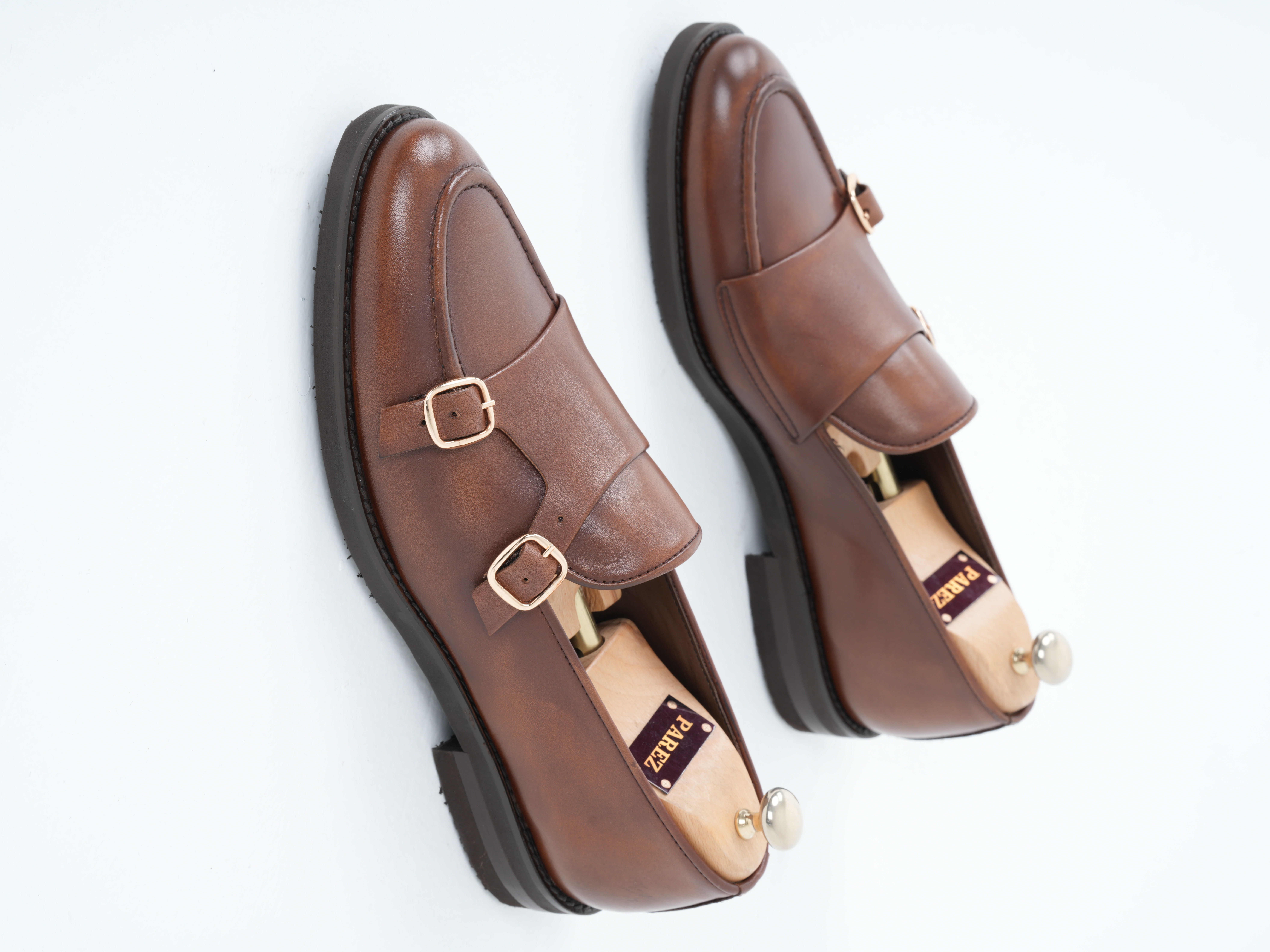 Fırça Açma Premium Deri Dana İç Astarlı Özel Hafif Eva Taban Ve Hedefe Ökçeli Ayakkabı - Taba