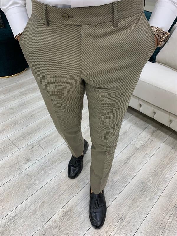 İtalyan Stil  Kruvaze Takım Elbise Ceket Pantolon - Acı Kahve