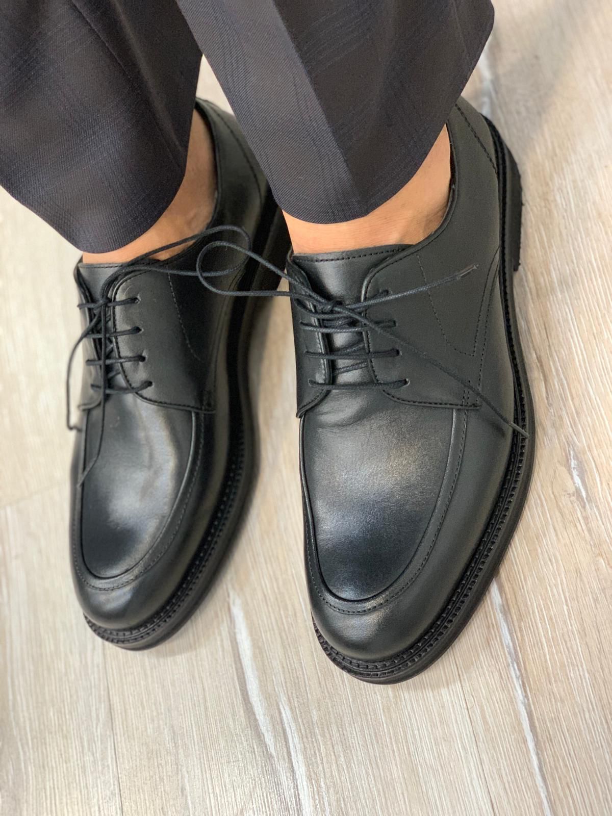 Bağcıklı Eva Taban Ayakkabı - Siyah