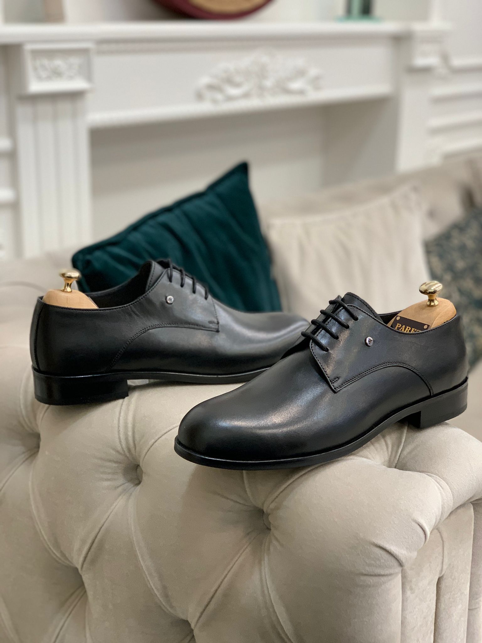 Bağcıklı Klasik Hakiki Deri Ayakkabı - Siyah