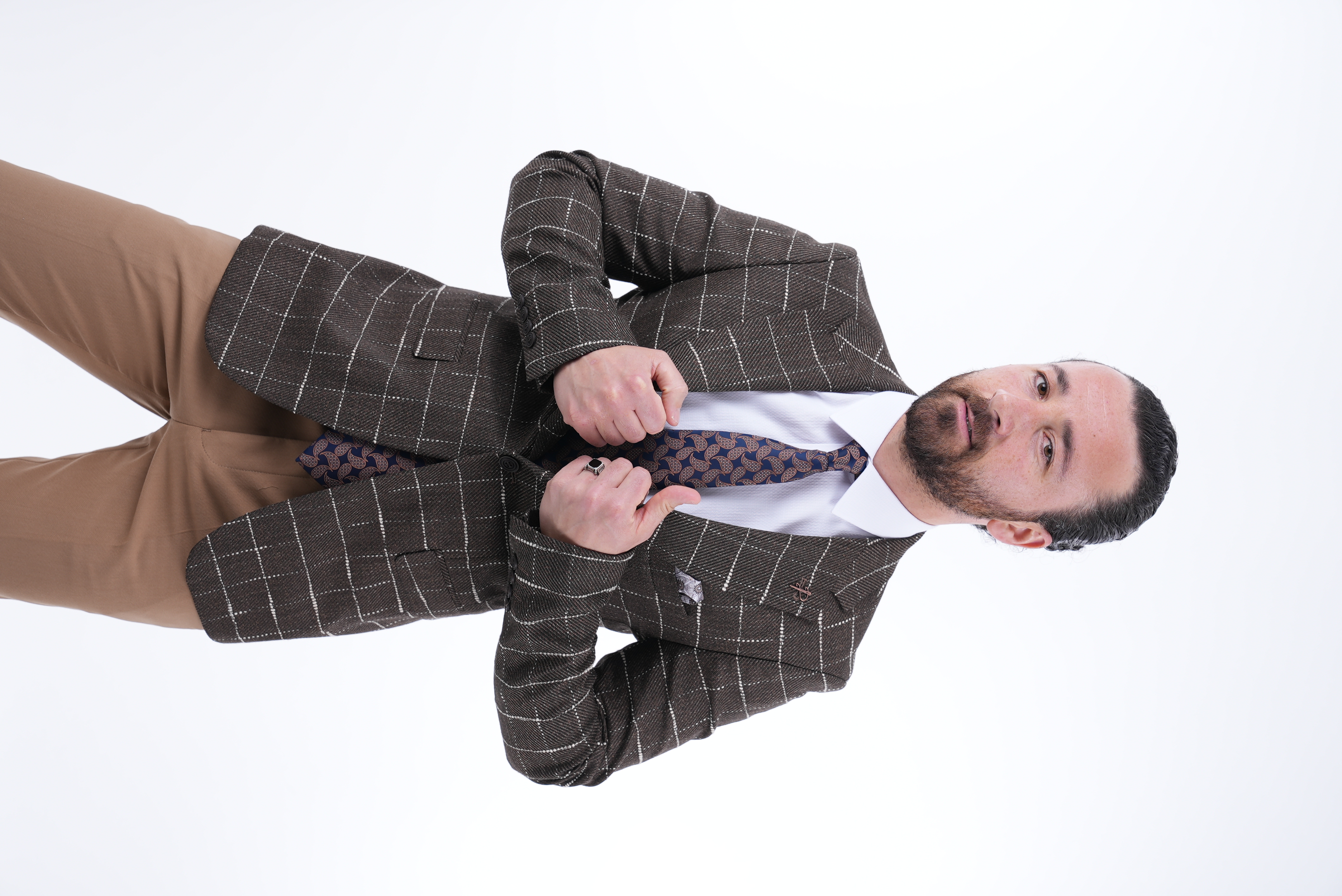 Erkek Slim Fit Ceket - Kahve