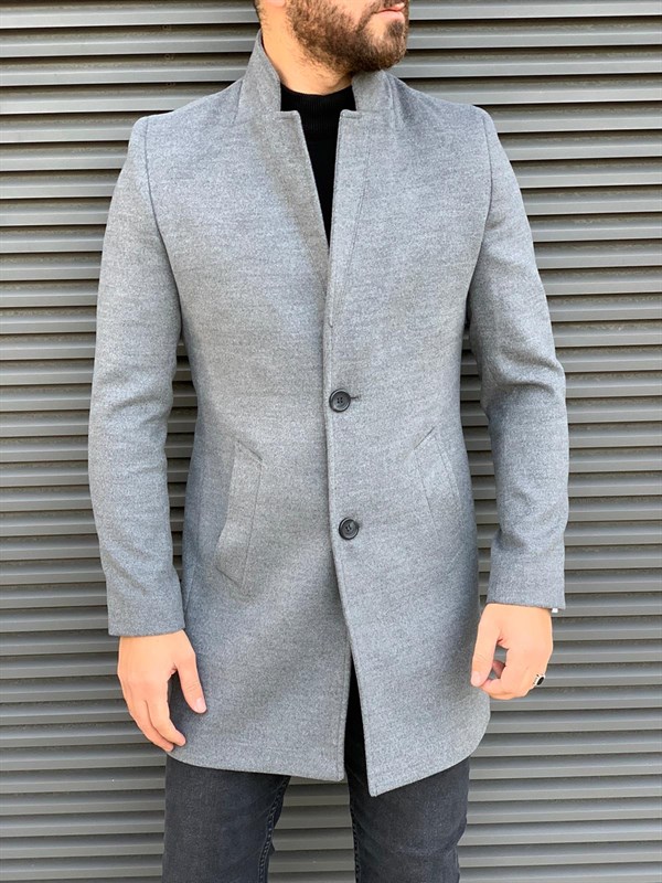 Hakim Yaka Kaşe - Gri
