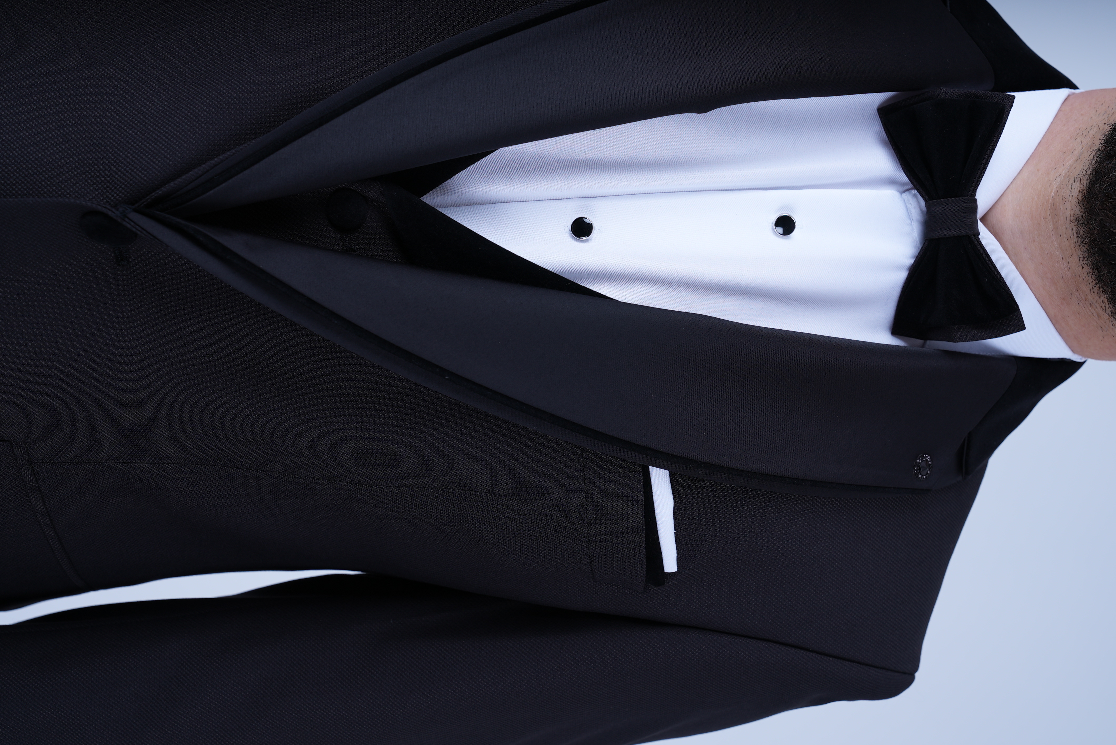 Slim Fit Groom Tuxedo Jacket Vest Pants BowtieBlack PAREZ