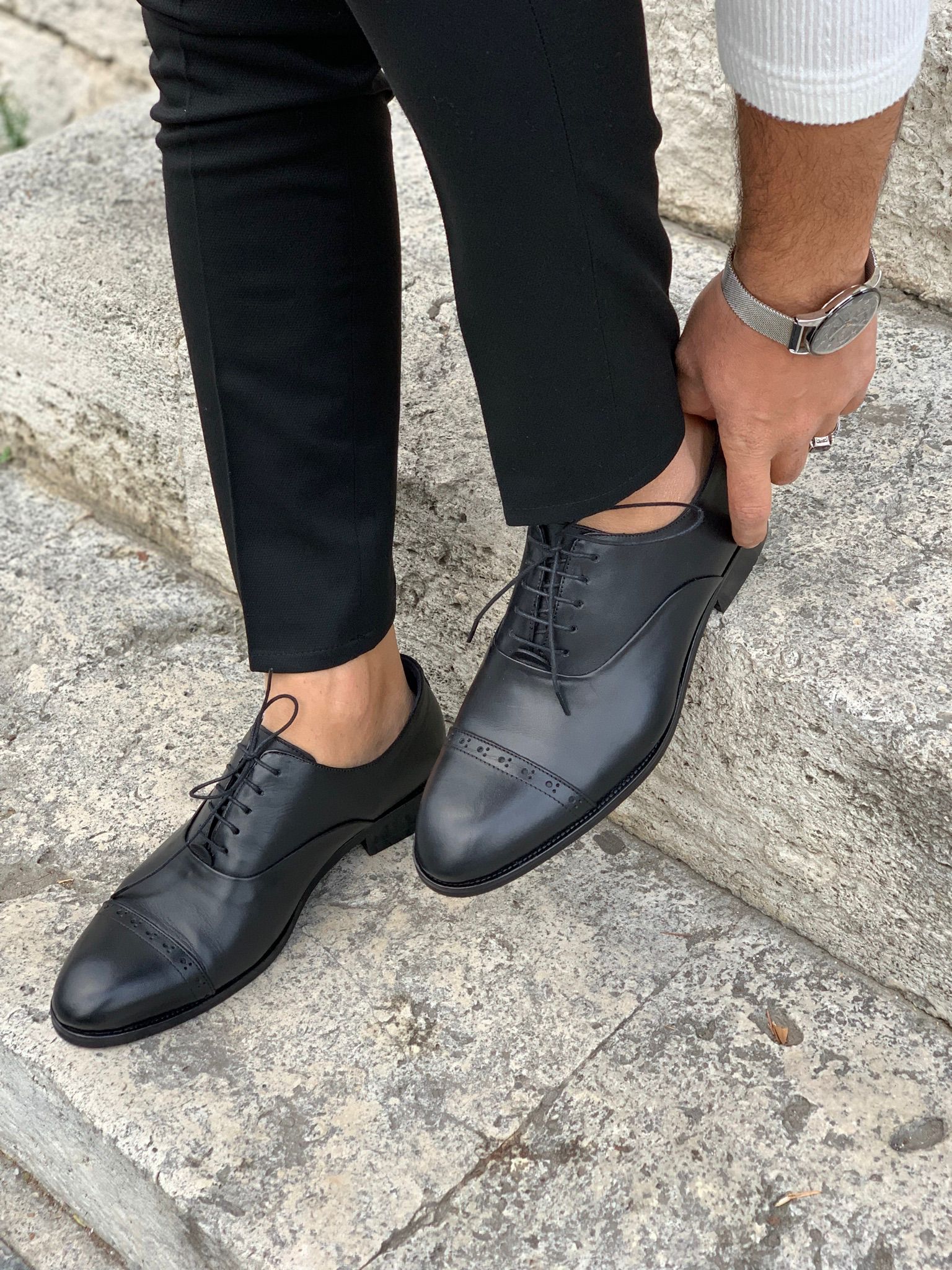 Bağcıklı Klasik Ayakkabı - Siyah