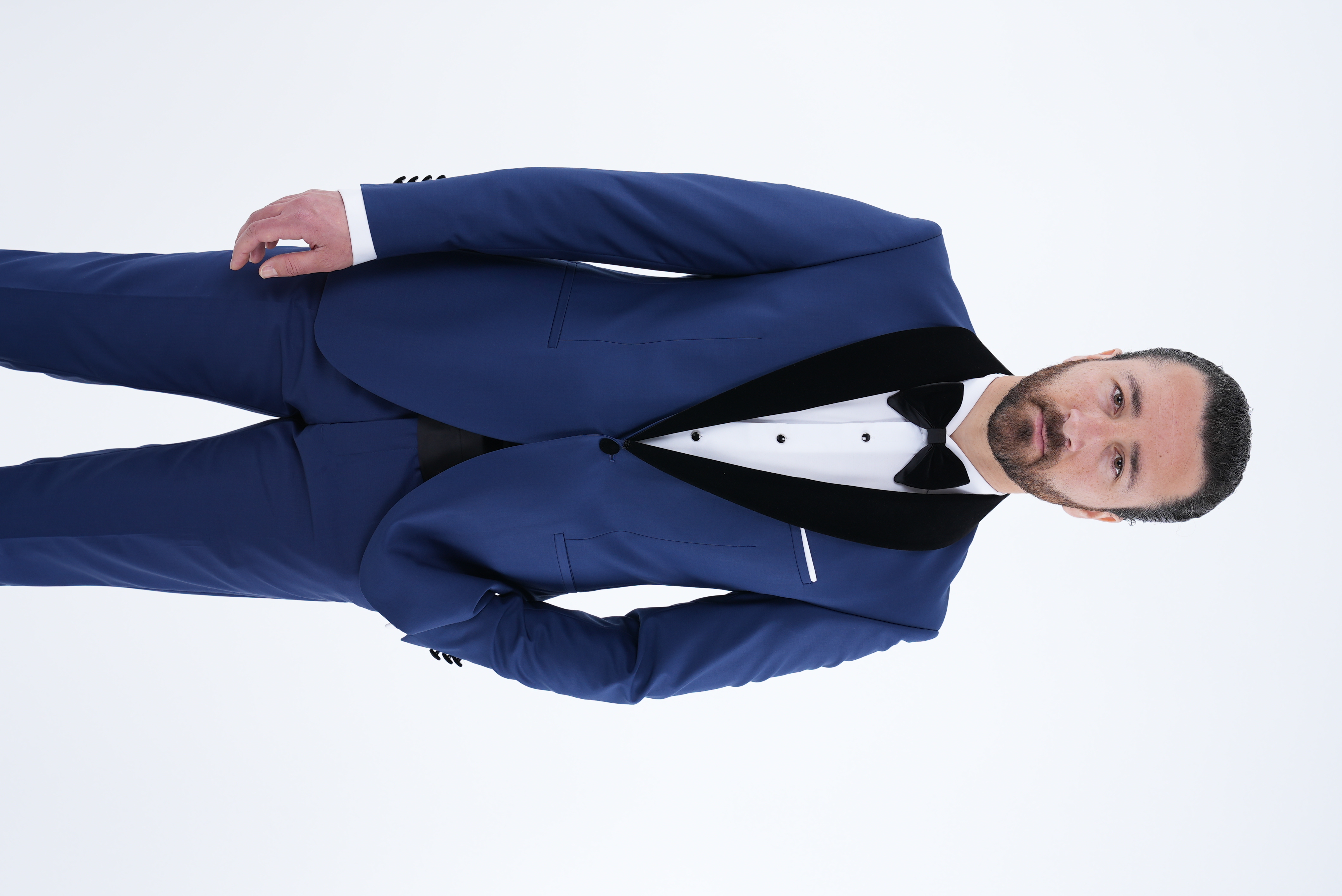 İtalyan Stil Smokin Damatlık  Ceket Kuşak Pantolon Papyon-Saks