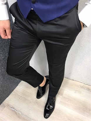 İtalyan Kesim Smokin Ceket Yelek Pantolon - Parlament Mavisi