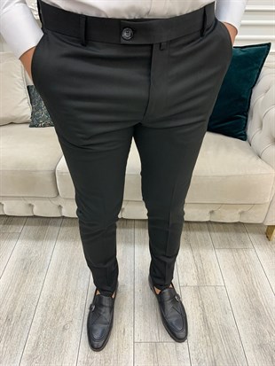 İtalyan Stil Slim Fit Pantolon - Siyah