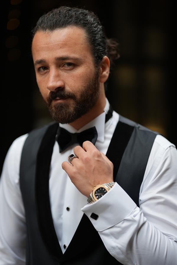 İtalyan Stil Smokin Ceket Yelek Pantolon Papyon - Koyu Lacivert