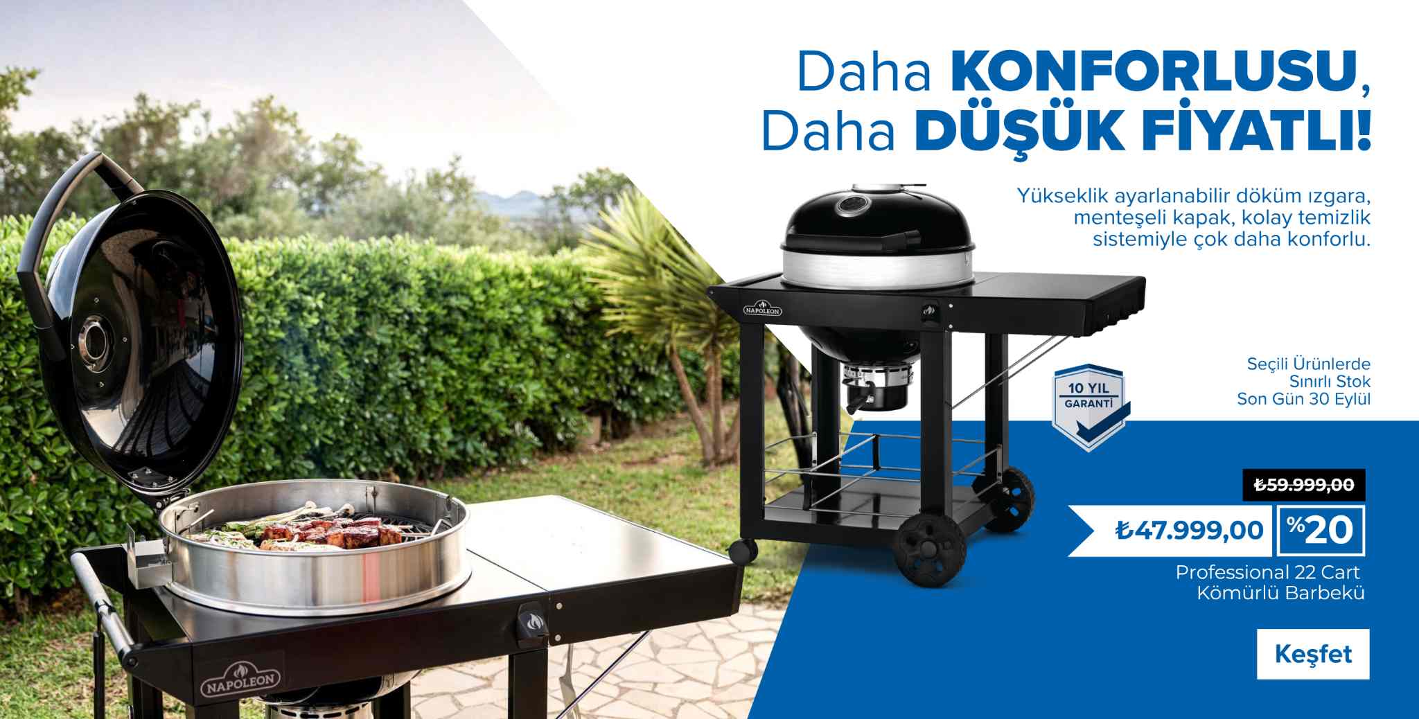 Napoleon Professional Kömürlü Barbekü: Daha Konforlusu, Daha Düşük Fiyatlı