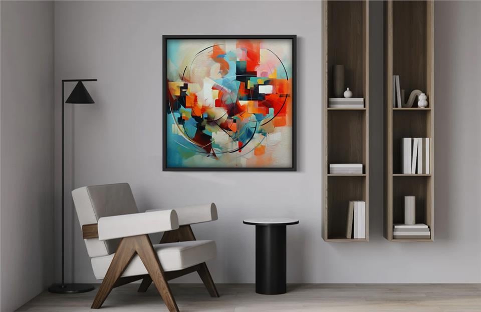 Ahşap Traverten Dokulu Tablo Random 345
