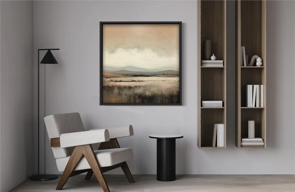 Ahşap Traverten Dokulu Tablo Sade 275