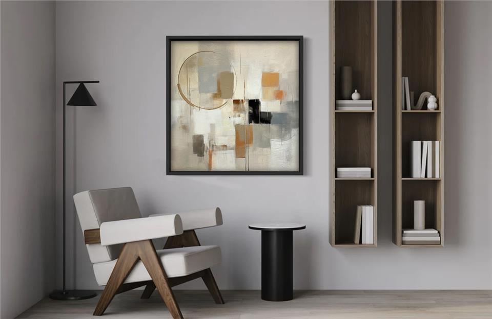 Ahşap Yağlı Boya Dokulu Tablo Shapes 453