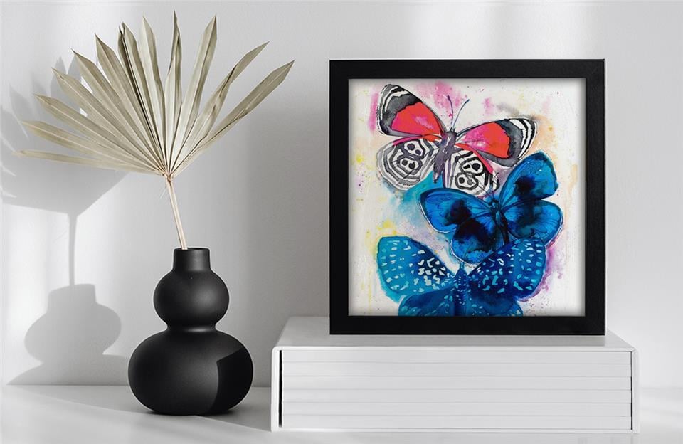 Parlak Kum Dokulu Tablo Kelebek 127