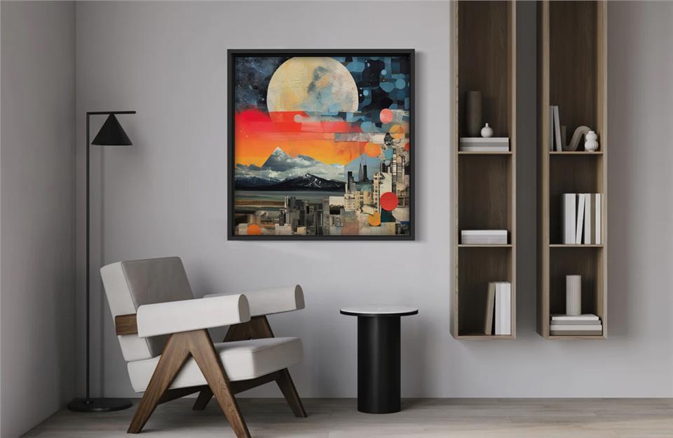 Ahşap Traverten Dokulu Tablo Cosmos 264