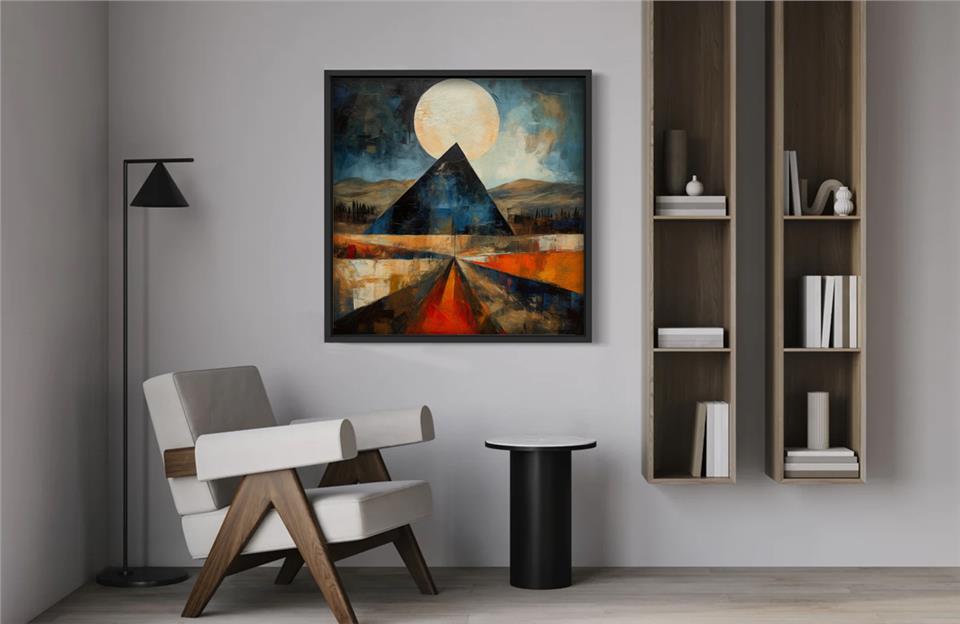 Ahşap Traverten Dokulu Tablo Fullmoon 340