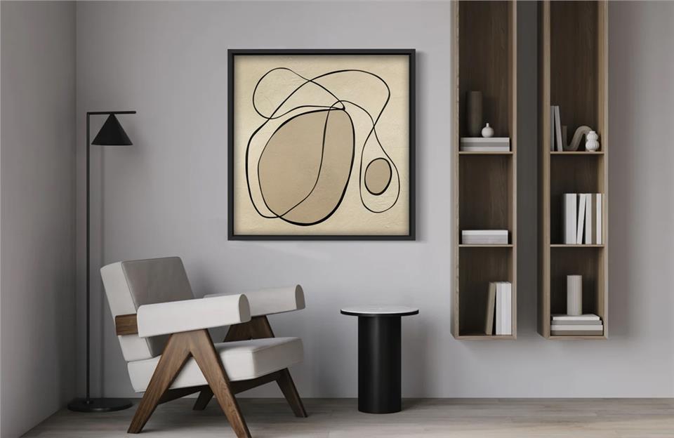 Ahşap Traverten Dokulu Tablo Minimal 249