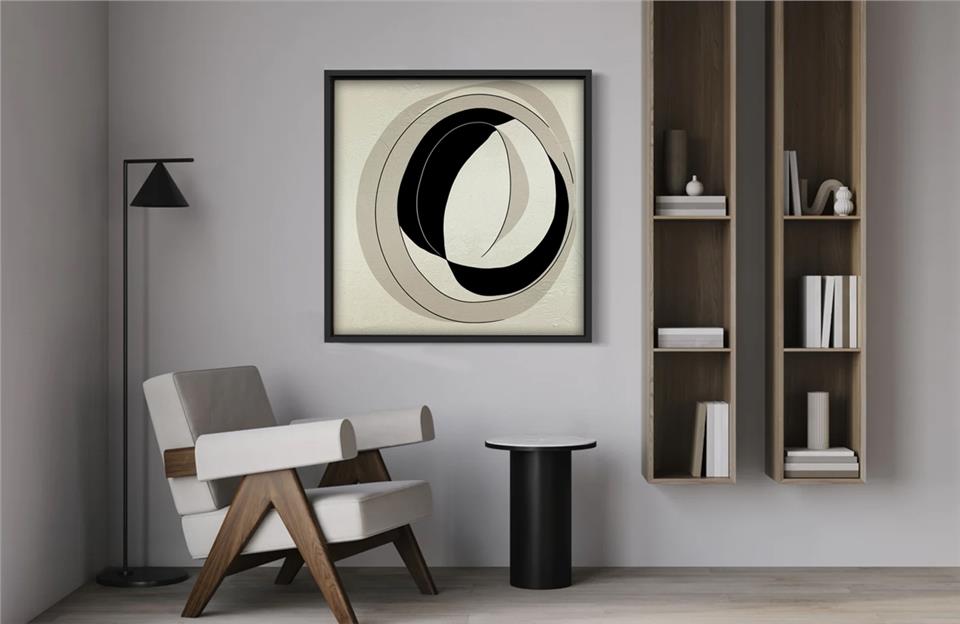 Ahşap Traverten Dokulu Tablo Minimal 305