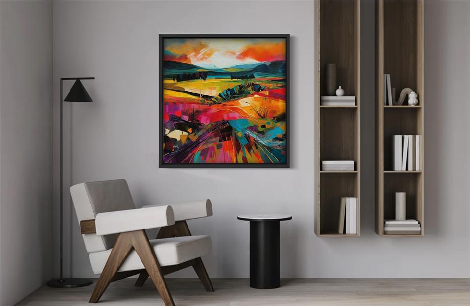 Ahşap Traverten Dokulu Tablo Rainbow 295