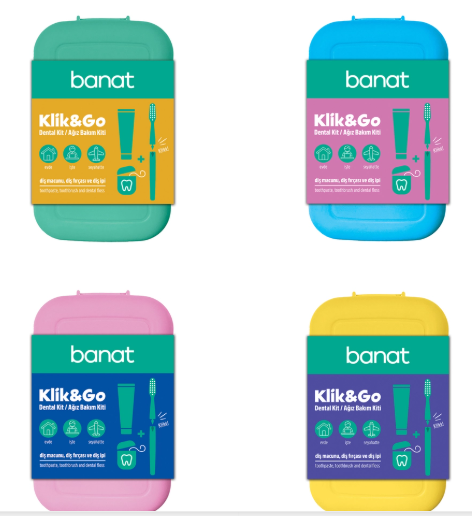 BANATBANAT KLİCK & GO TRAVEL SET AĞIZ BAKIM KİTİ (DİŞ MACUNU 15 ML + DİŞ FIRÇASI + DİŞ İPİ) (ASORTİLİ)
