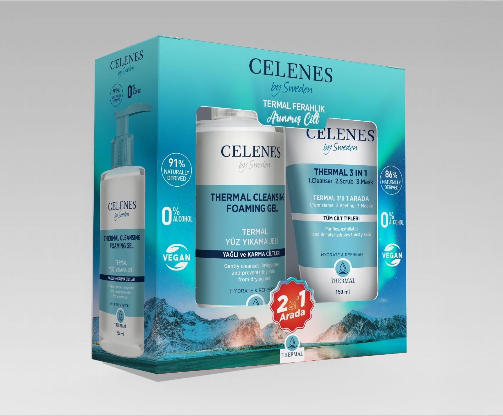 CELENES CELENES THERMAL YÜZ JEL YAĞL + 3 İN 1 PEEL 200ML
