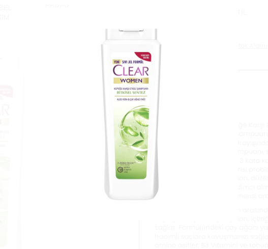 CLEARCLEAR WOMEN BİTKİSEL SENTEZ KEPEĞE KARŞI ŞAMPUAN 350 ML