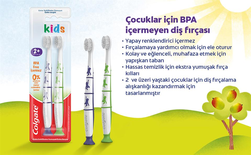 COLGATE BPA İÇERMEYEN ÇOCUK DİŞ FIRÇASI EKSTRA YUMUŞAK 1+1