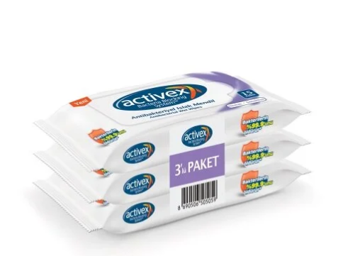 DefaultACTİVEX ANTİBAKTERİYEL ISLAK MENDİL HASSAS 15X3