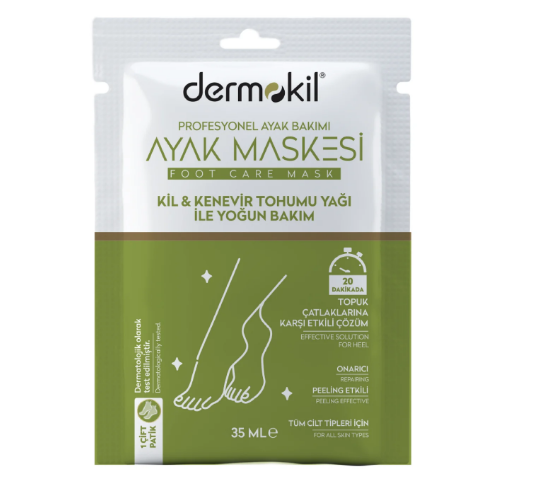 DefaultDERMOKİL KİL VE KENEVİR YAĞLI PEELİNG ETKİLİ AYAK MASKESİ 35 ML