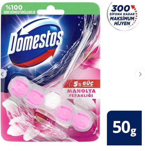 DefaultDOMESTOS WC BLOK 5' Lİ GÜÇ MANOLYA FERAHLIĞI 50 GR