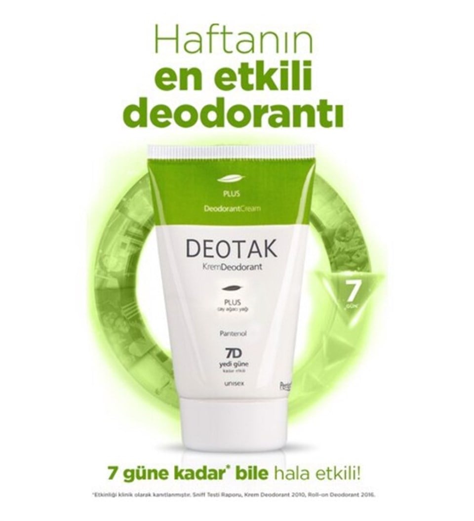 DEOTAK UNİSEX KREM DEODORANT PLUS 35 ML