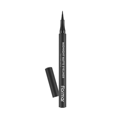 FLORMARFLORMAR MİDNİGHT MATTE YOĞUN PİGMENTLİ & MAT BİTİŞLİ KEÇE UÇLU LİKİT EYELİNER - SİYAH