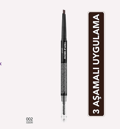 FLORMARFLORMAR TRİPLE BROW 3'Ü 1 ARADA AÇILI UÇLU FIRÇA BAŞLIKLI ASANSÖRLÜ KAŞ KALEMİ - 02