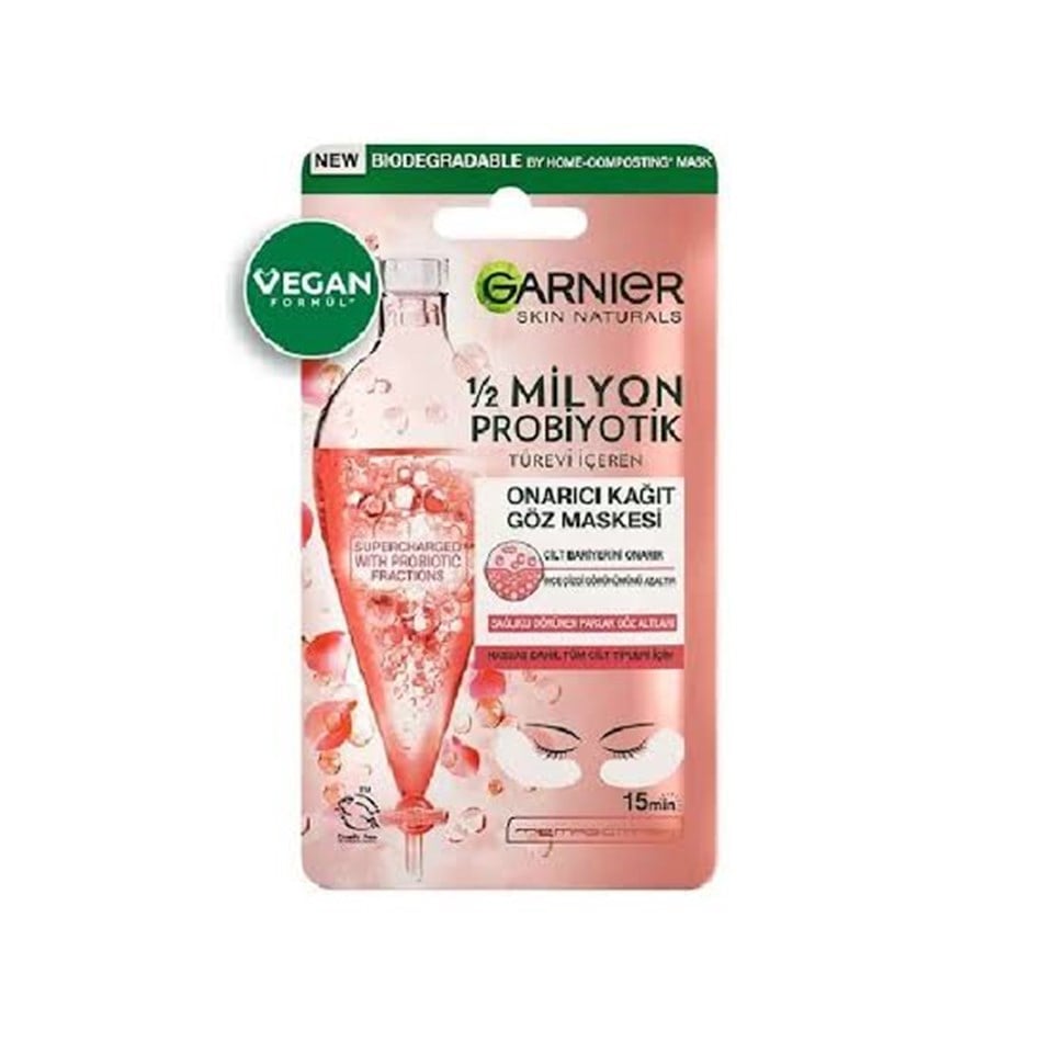GARNİER 1/2 MİLYON PROBİYOTİK TÜREVİ İÇEREN ONARICI KAĞIT GÖZ MASKESİ