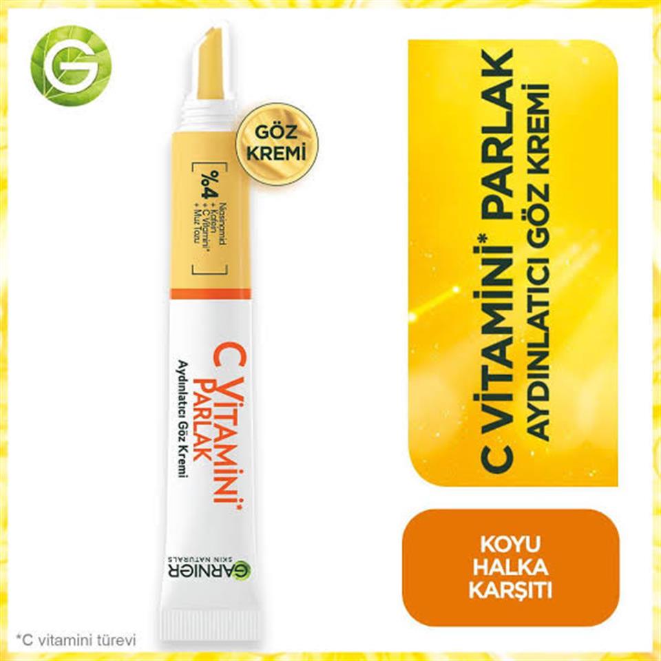 GARNİER C VİTAMİNİ PARLAK AYDINLATICI GÖZ KREMİ 15 ML