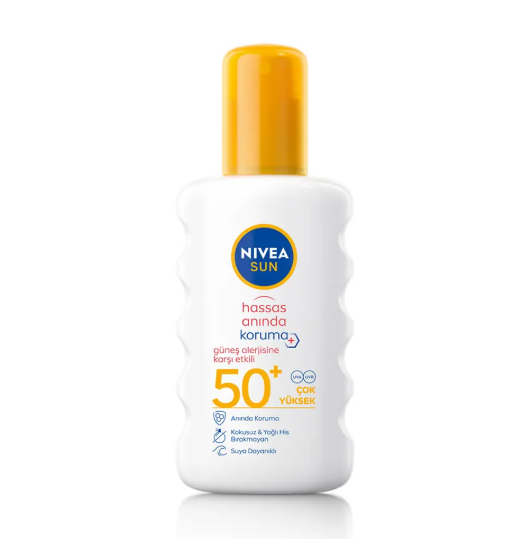 Güneş ÜrünleriNİVEANİVEA SUN HASSAS ANINDA KORUMA GÜNEŞ ALERJİSİNE KARŞI GÜNEŞ SPREYİ 50+ GKF 200 ML