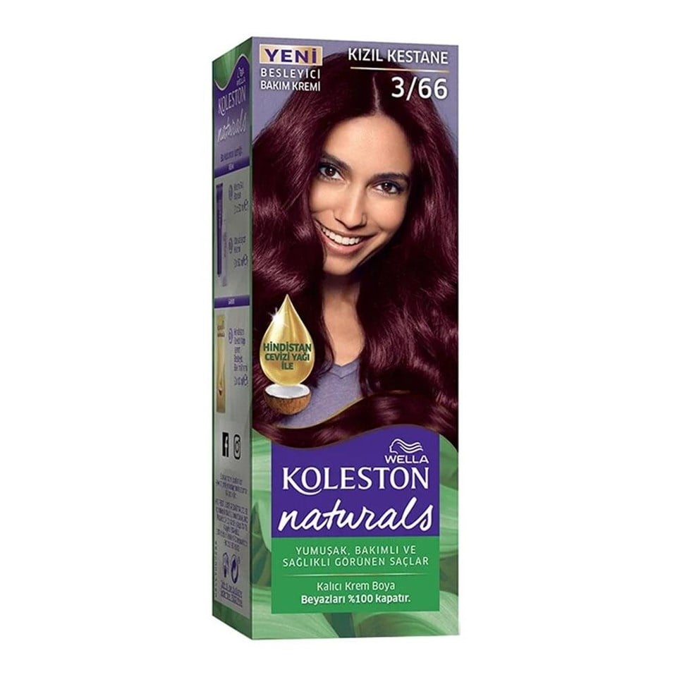 KOLESTON NATURALS SAÇ BOYASI  3,66 KIZIL KESTANE