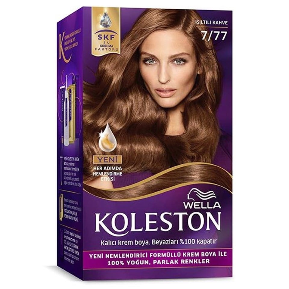 KOLESTON SET SAÇ BOYASI IŞILTI KAHVE 7/77