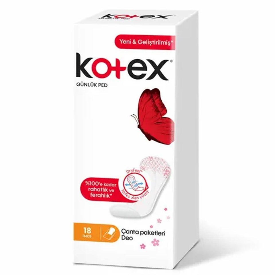 KOTEX İNCE GÜNLÜK PED 18'Lİ İNCE