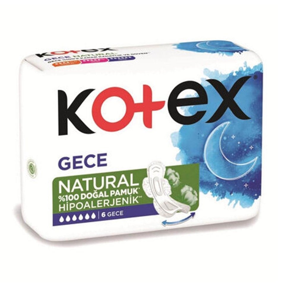 KOTEX NATURAL HİJYENİK PED ULTRA SİNGLE GECE 6 ADET