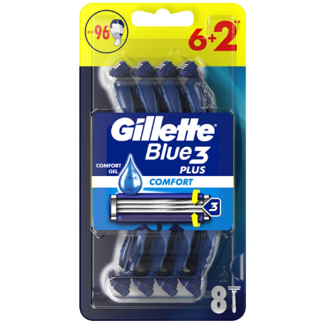 Kullan At Tıraş BıçaklarıGİLLETTEGİLLETTE BLUE3 COMFORT KULLAN AT TIRAŞ BIÇAĞI 6+2