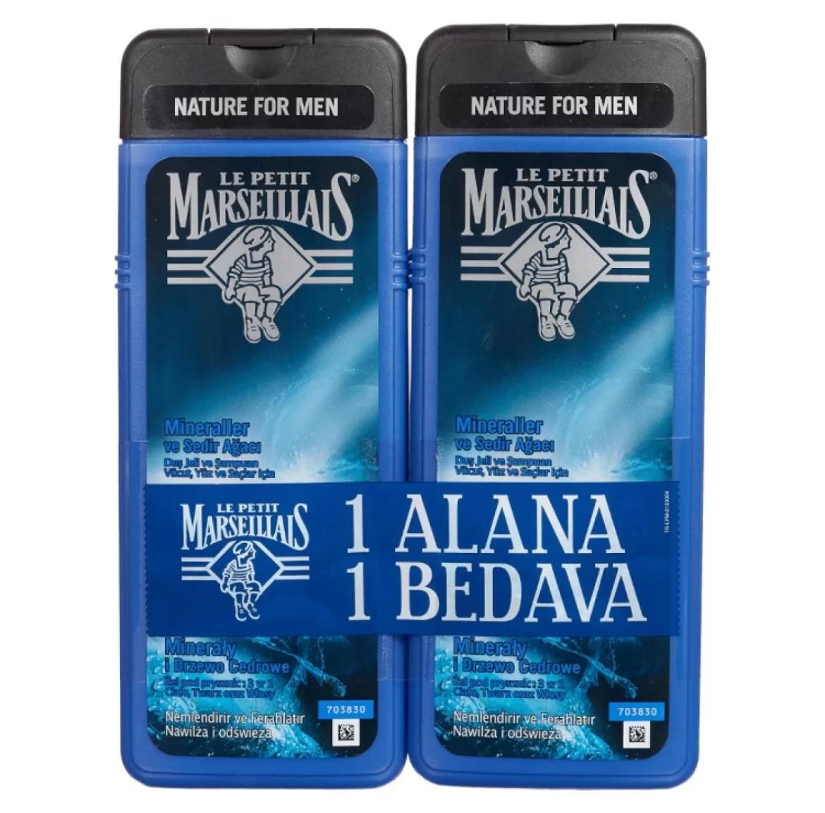 LE PETİT MARSEİLLAİSLE PETİT MARSEİLLAİS MİNERALLER VE SEDİR AĞACI DUŞ JELİ 400 ML X2