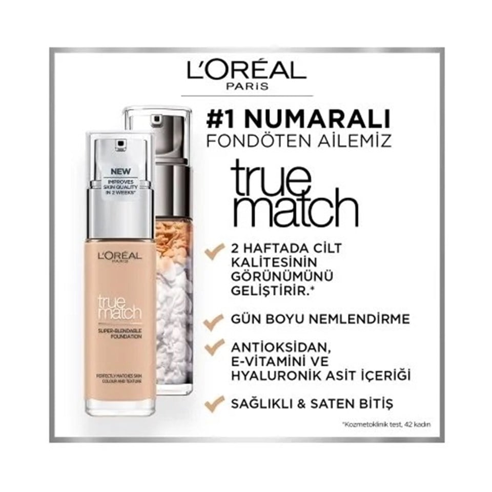 L'ORÉAL PARIS TRUE MATCH CILT BAKIM ETKILI FONDÖTEN 2R2C2K VANILLE ROSE