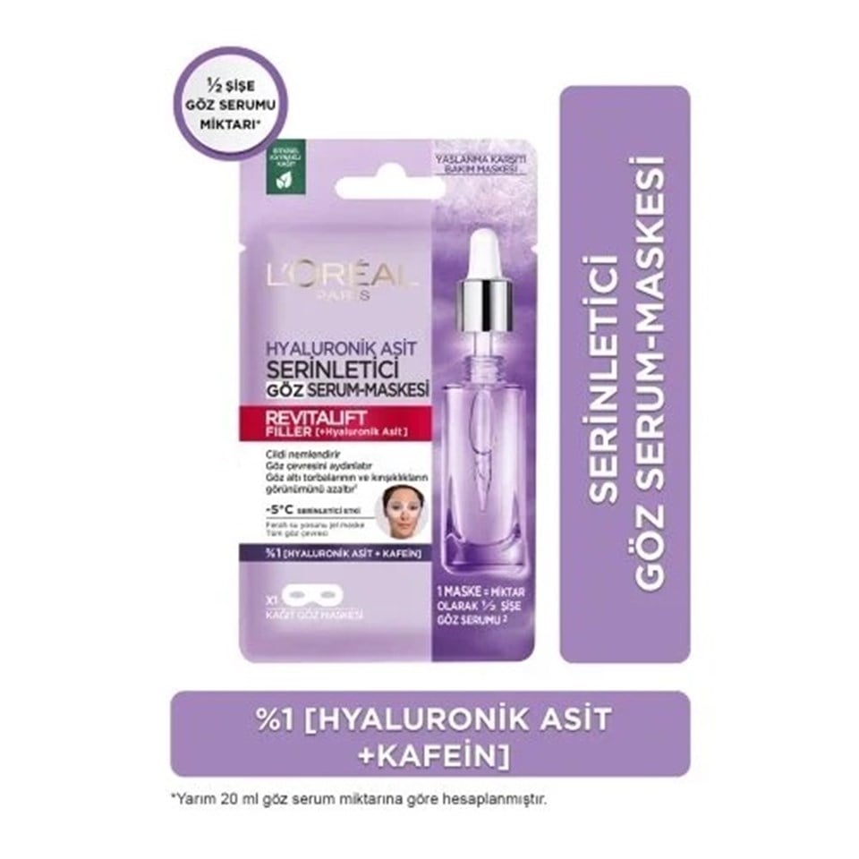 LOREAL PARİS HYALURONİK ASİT SERİNLETİCİ GÖZ SERUM-MASKESİ