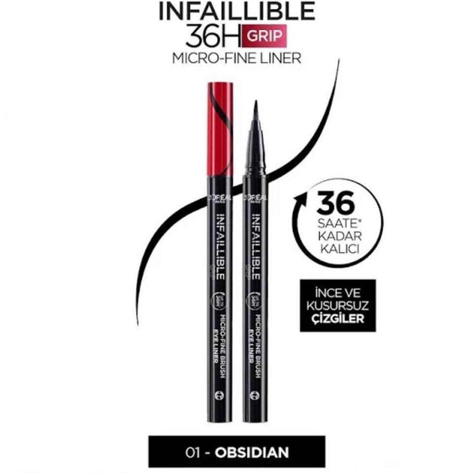 LOREAL PARİS İNFALLİBLE 36H GRİP MİCRO FİNE EYELİNER 01 OBSİDİAN-SİYAH