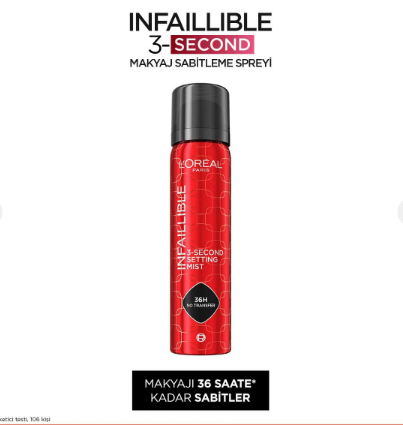 LOREAL PARİS MAKE-UPLOREAL PARIS MAKYAJ SABİTLEYİCİ INFAİLLİBLE 3-SECOND SETTİNG MİST