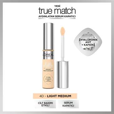 LOREAL PARİS MAKE-UPLOREAL PARİS TRUE MATCH AYDINLATAN SERUM KAPATICI 4D LİGHT MEDİUM
