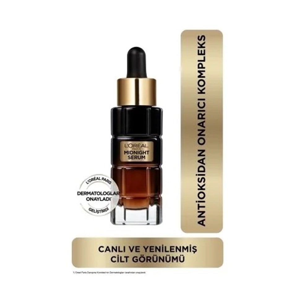LOREAL PARİS MİDNİGHT SERUM CİLT  YENİLEME & CİLT GÖRÜNÜMÜ CANLANDIRMA ETKİLİ 30 ML